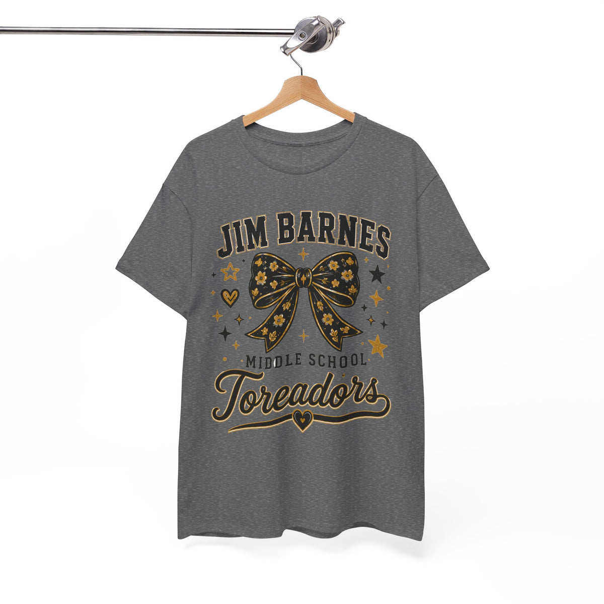 T-Shirt — Jim Barnes Middle School Toreadors Cheer Bow Design