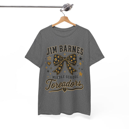 T-Shirt — Jim Barnes Middle School Toreadors Cheer Bow Design