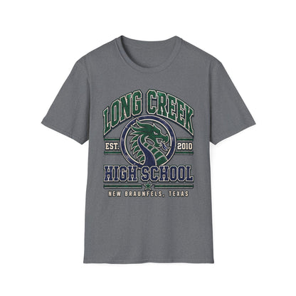 Long Creek High School Mascot T-Shirt — School Spirit Dragon Tee (Established 2010)