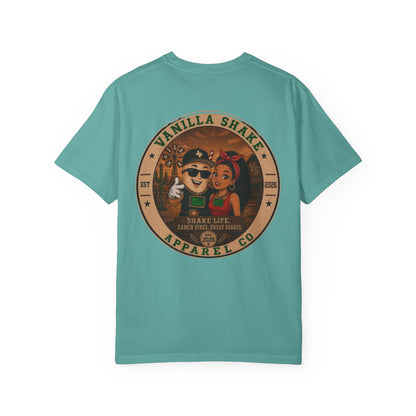 Mr. & Mrs. Shake Logo 2 - Unisex Garment-Dyed T-shirt