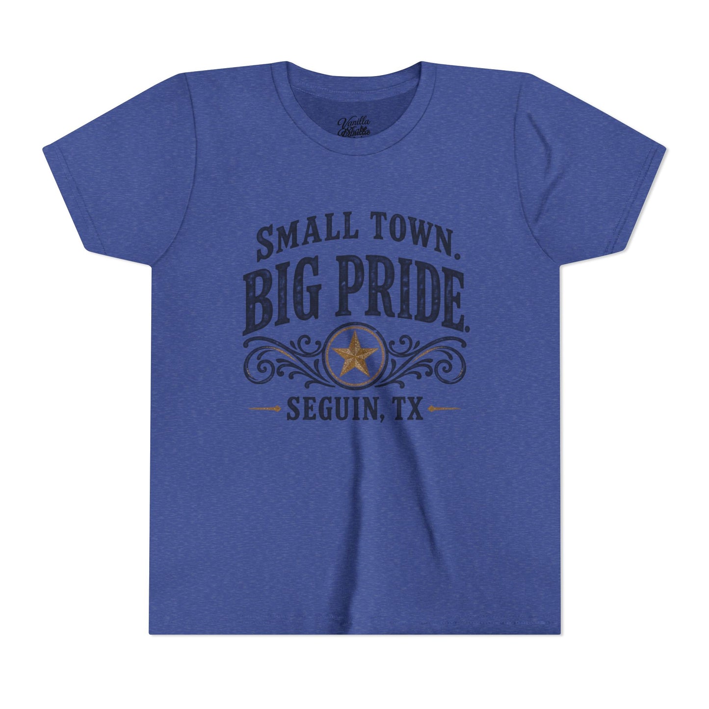 Youth Tee — "Small Town. Big Pride. Seguin, TX" Vintage Star