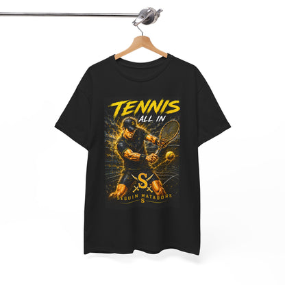 Tennis All In Graphic Tee — Vintage Tennis Player Poster Shirt
