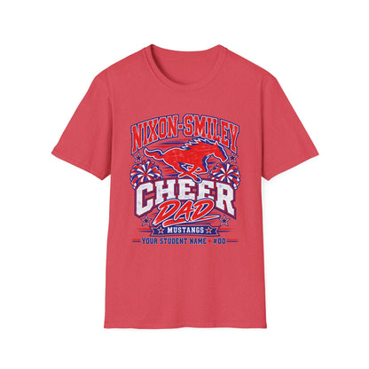 Nixon-Smiley Mustangs Cheer Dad T-Shirt — School Spirit Fan Tee