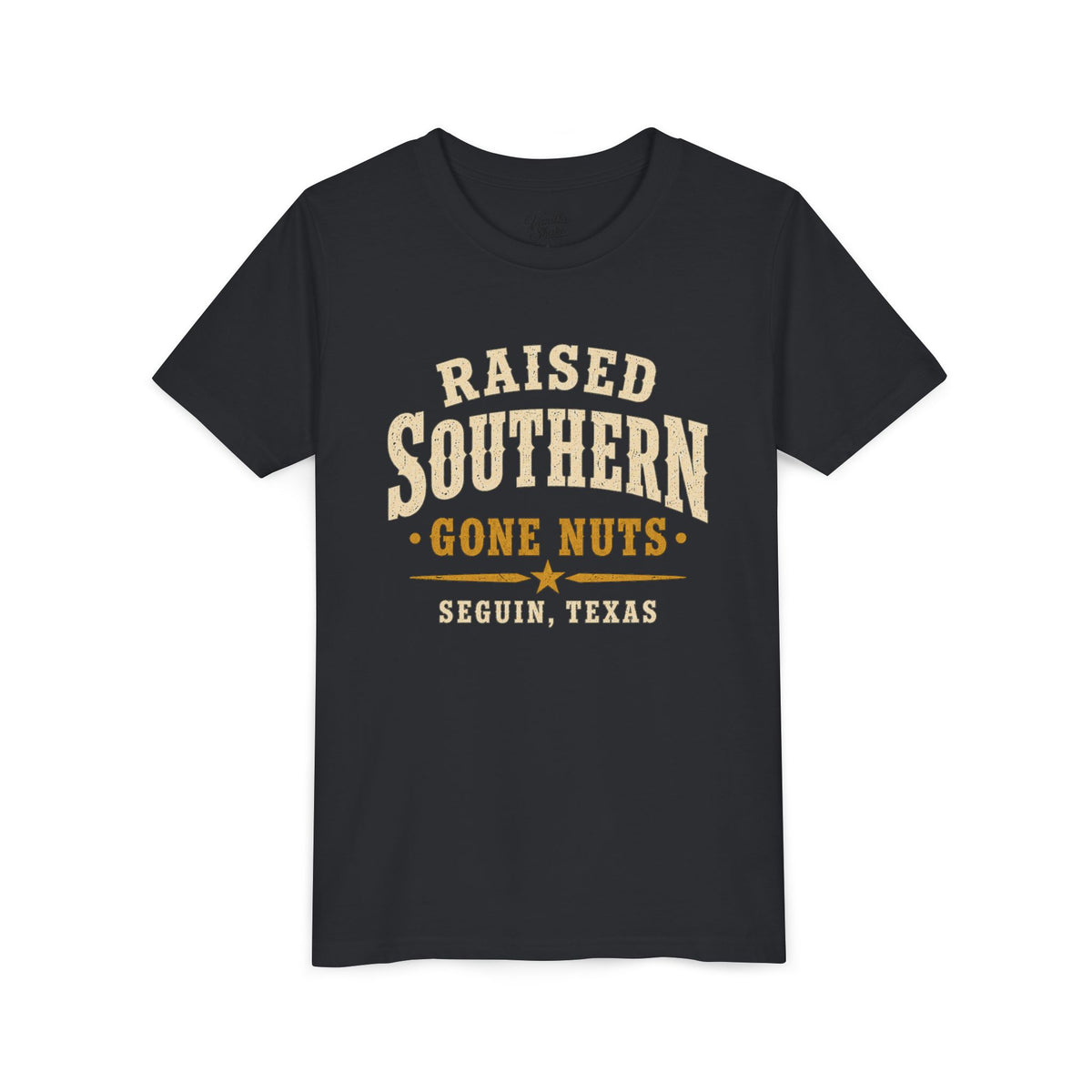 Youth Tee — "Raised Southern, Lone Star" Seguin, Texas Kids Shirt