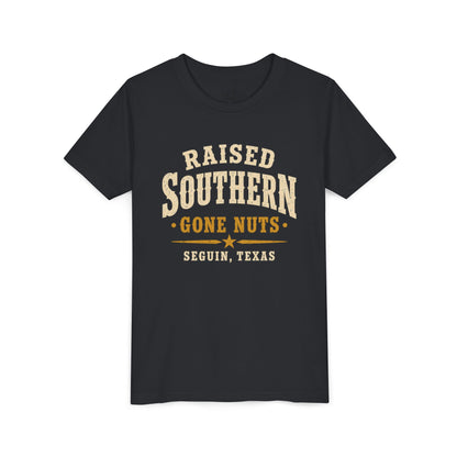 Youth Tee — "Raised Southern, Lone Star" Seguin, Texas Kids Shirt