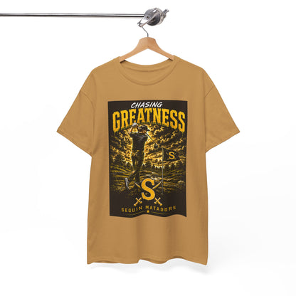 Chasing Greatness Tee — Seguin Matadors Baseball Graphic Shirt