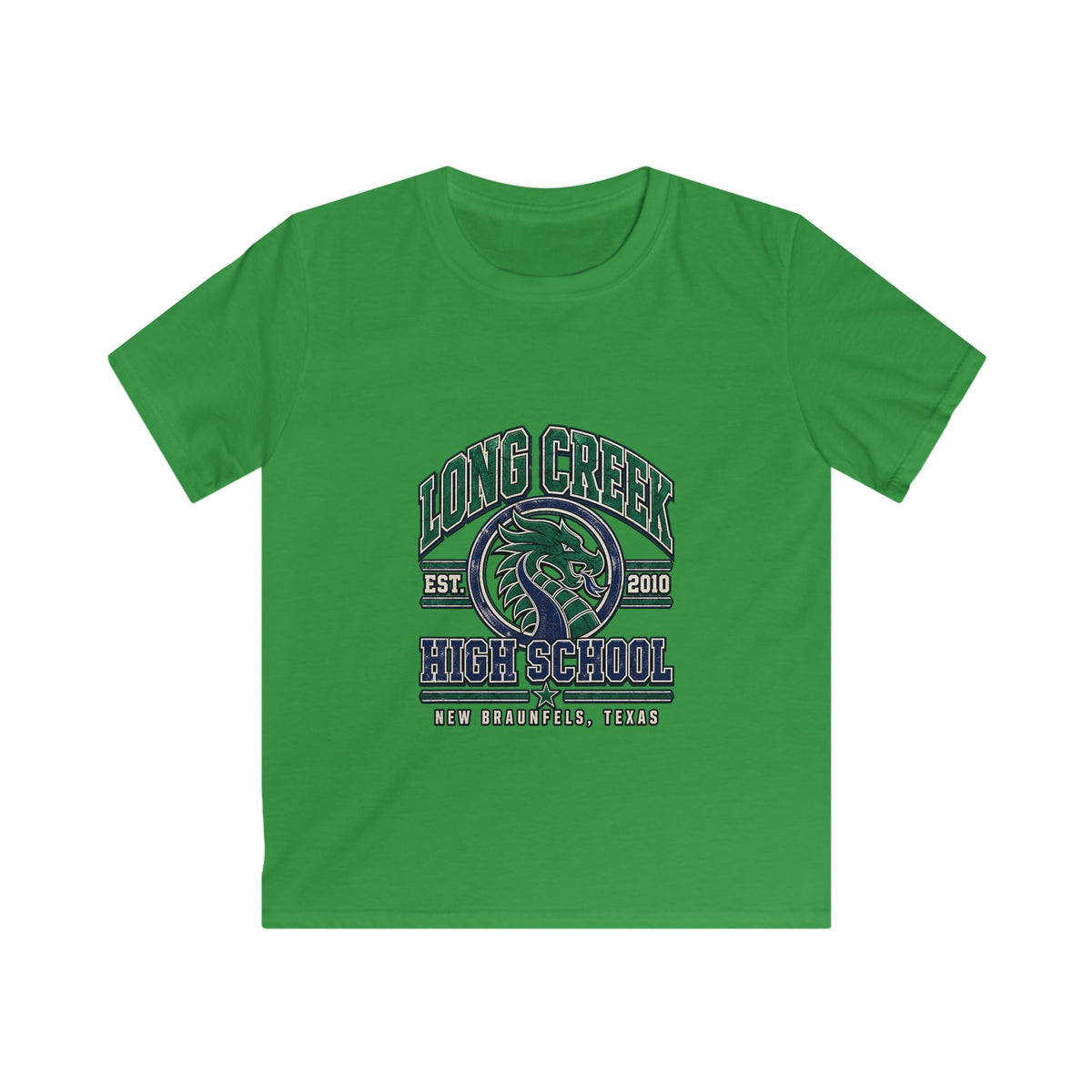 Long Creek High School Kids Tee – Dragon Mascot School Spirit Shirt