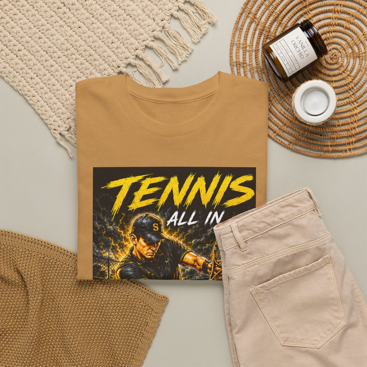 Tennis All In Graphic Tee — Vintage Tennis Player Poster Shirt