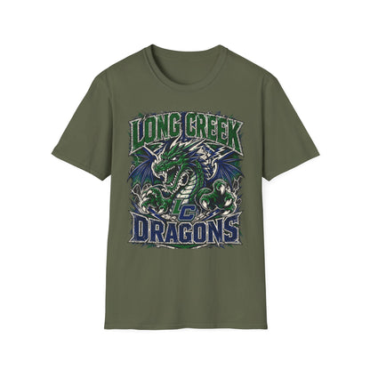 Long Creek Dragons T-Shirt — Vintage Green Dragon School Spirit Tee