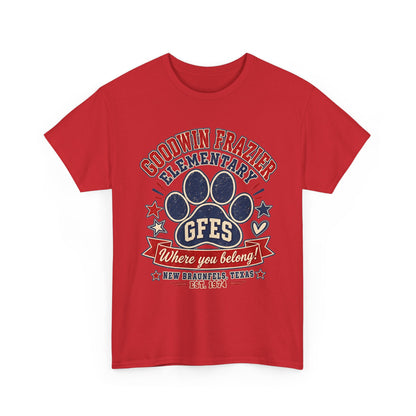 Goodwin Frazier Elementary GFES Paw Print T-Shirt — Where You Belong School Spirit Tee