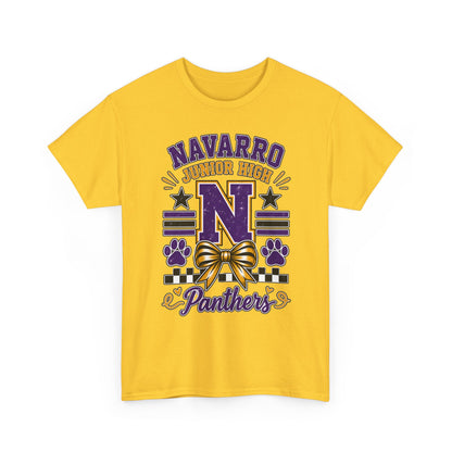 Navarro Junior High Panthers T-Shirt – School Spirit Tee with Purple & Gold Mascot Design