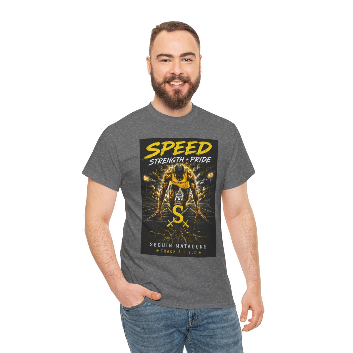 Speed Strength Pride Tee — Seguin Matadors Football Graphic T-Shirt