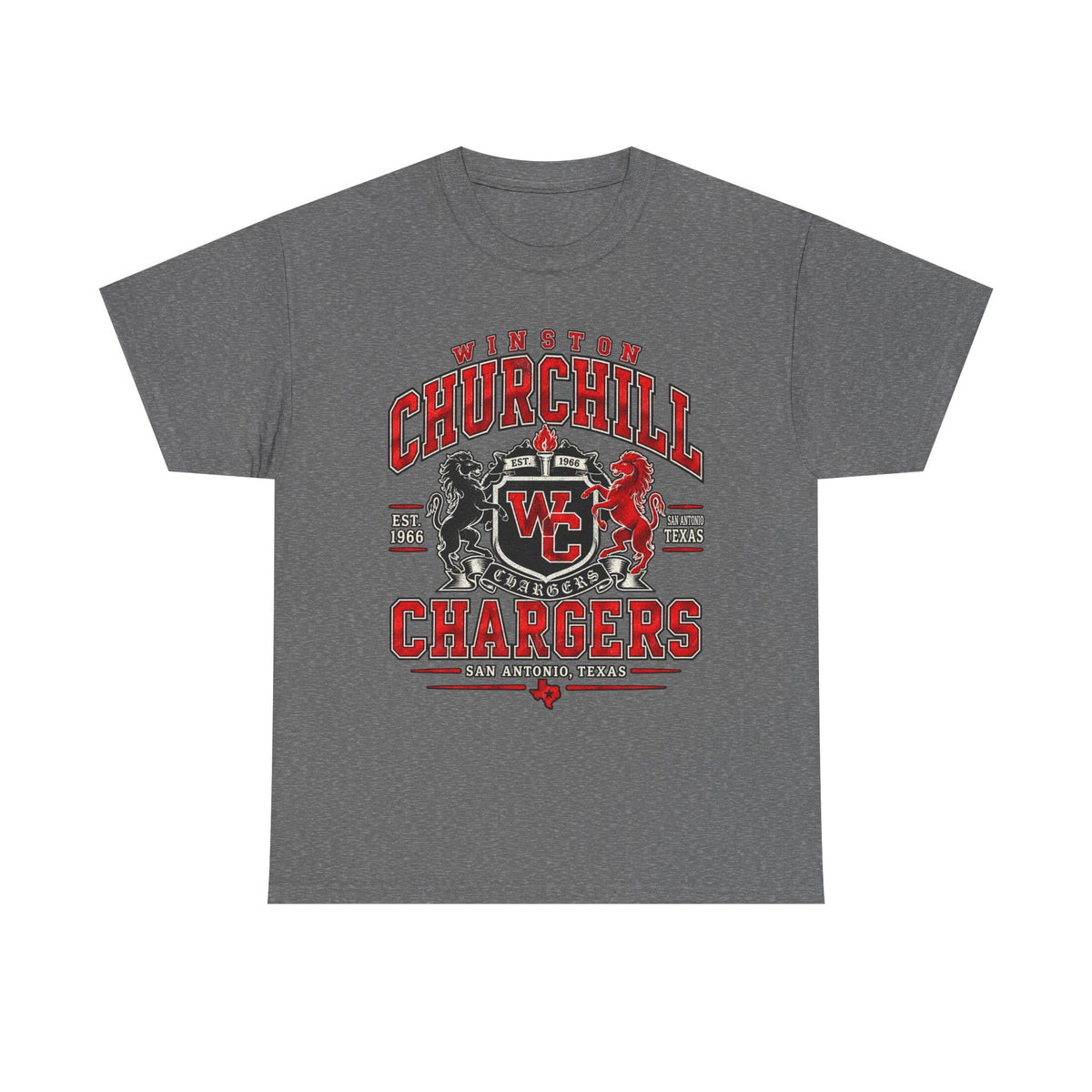 Churchill Chargers School Spirit T-Shirt — WC Logo & Mascot Tee