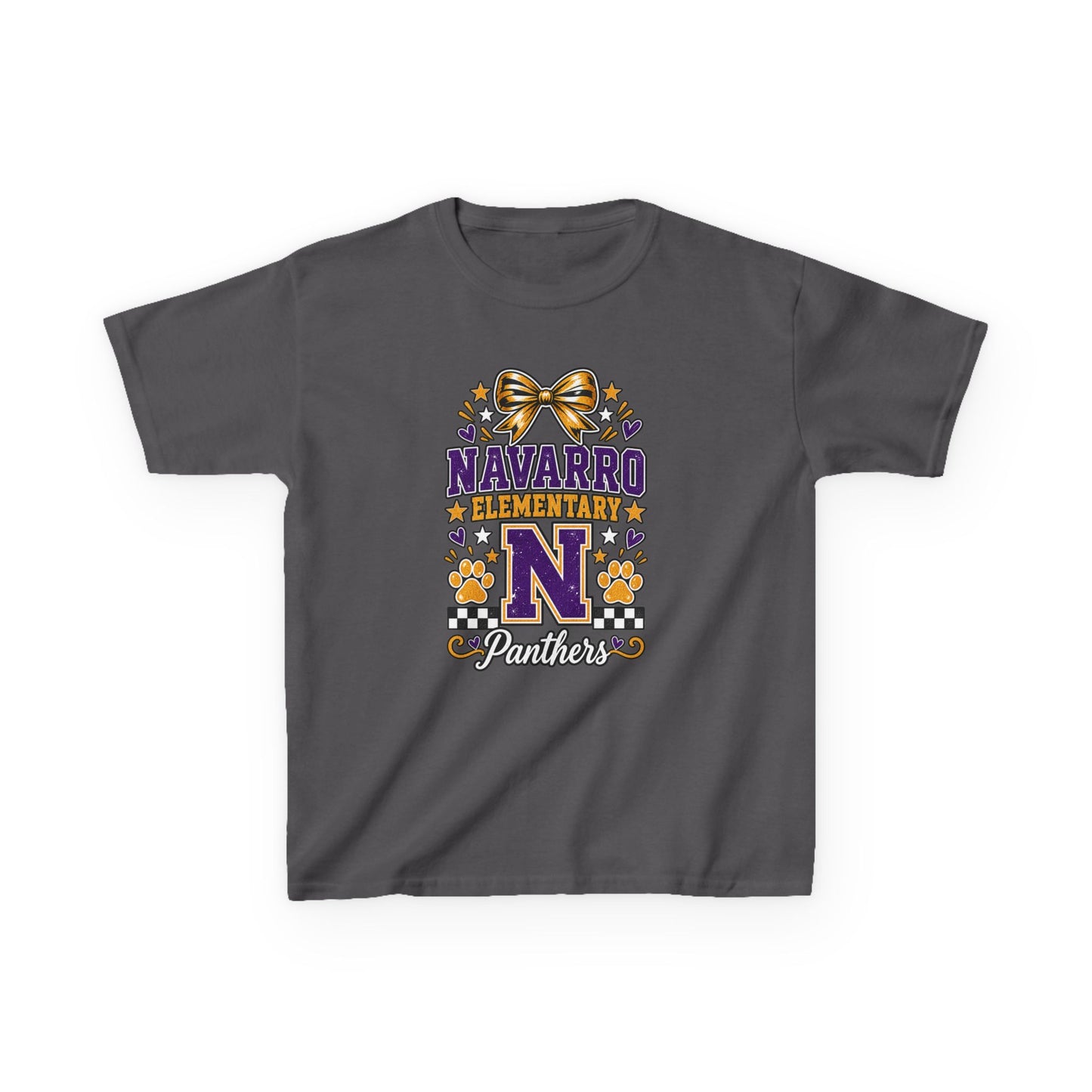 Kids Navarro Elementary Panthers T‑Shirt — Purple & Gold School Spirit Tee