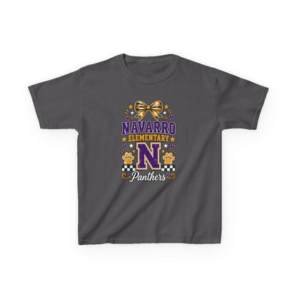 Kids Navarro Elementary Panthers T‑Shirt — Purple & Gold School Spirit Tee
