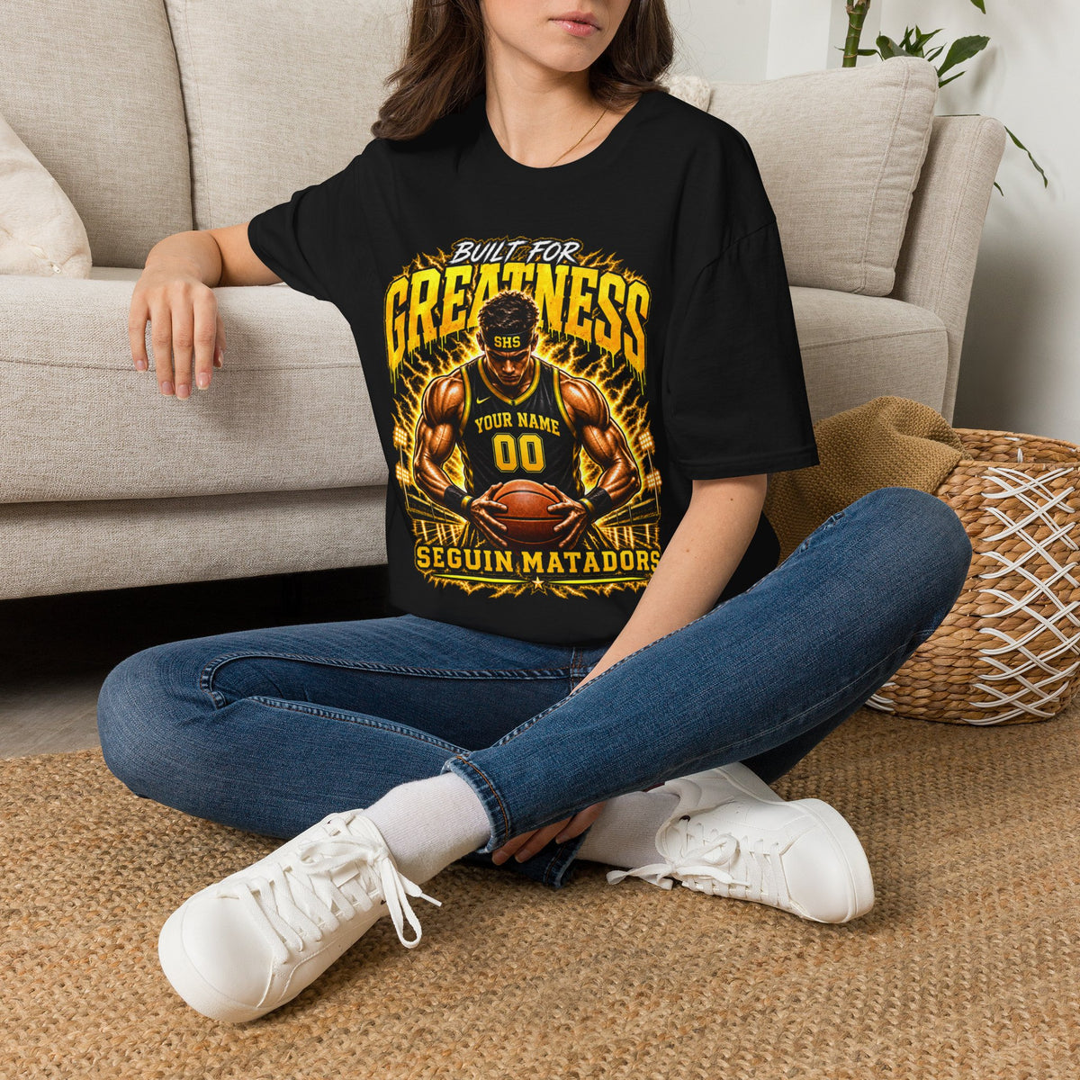 Custom Seguin Matador Basketball Player Tee | Personalized Name & Jersey Number