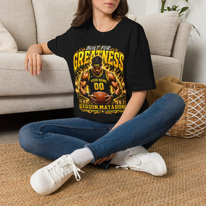 Custom Seguin Matador Basketball Player Tee | Personalized Name & Jersey Number
