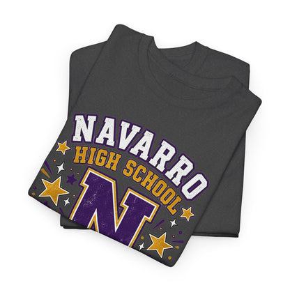 Navarro Panthers High School Tee — 'N' Leopard Ribbon Paw Print Design