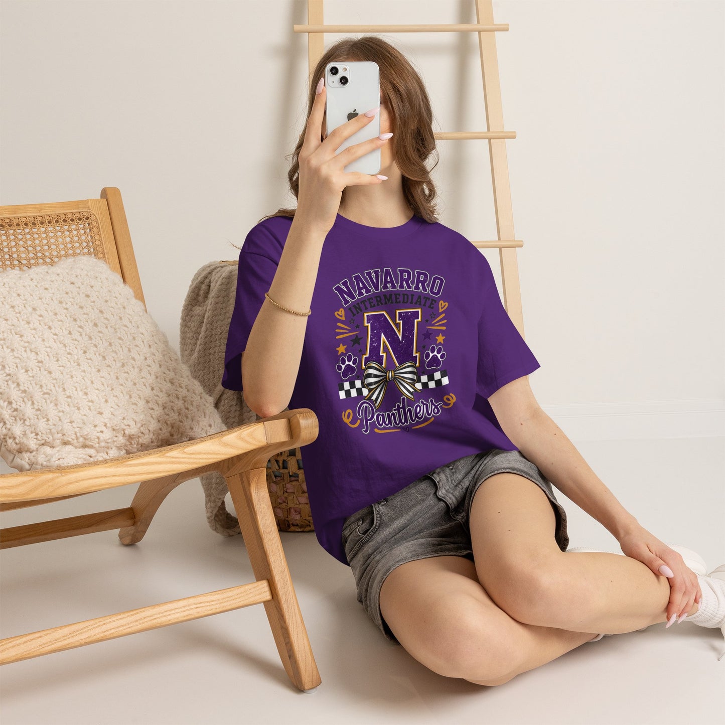 Navarro Intermediate Panthers T-Shirt — School Spirit Tee with 'N' Logo & Paw Prints