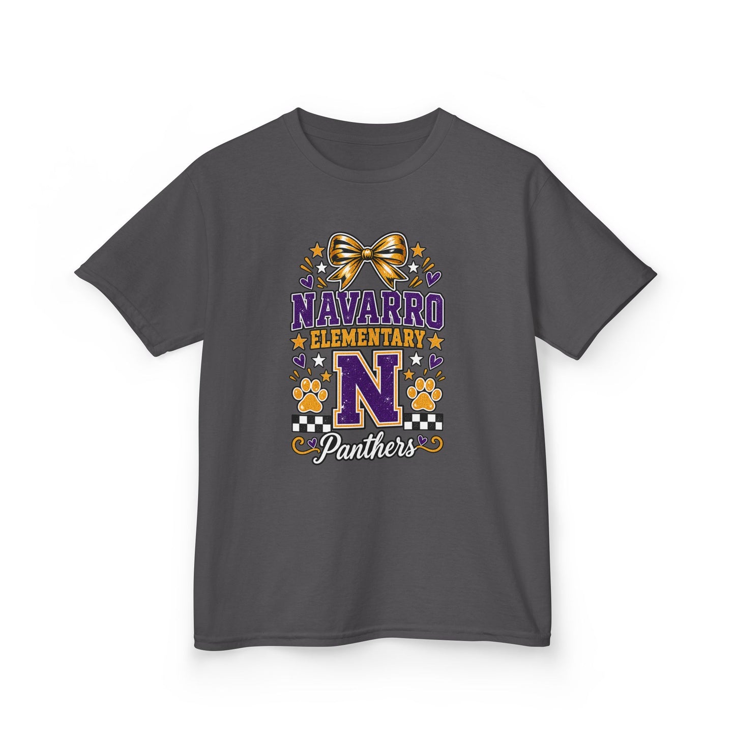 Kids Navarro Elementary Panthers T‑Shirt — Purple & Gold School Spirit Tee