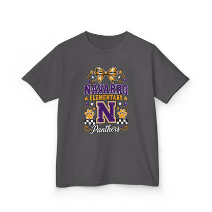 Kids Navarro Elementary Panthers T‑Shirt — Purple & Gold School Spirit Tee