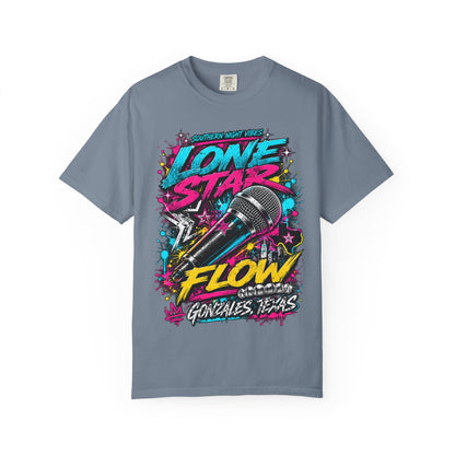 Lone Star Flow Microphone T-Shirt — Gonzales, Texas Retro Rap Tee