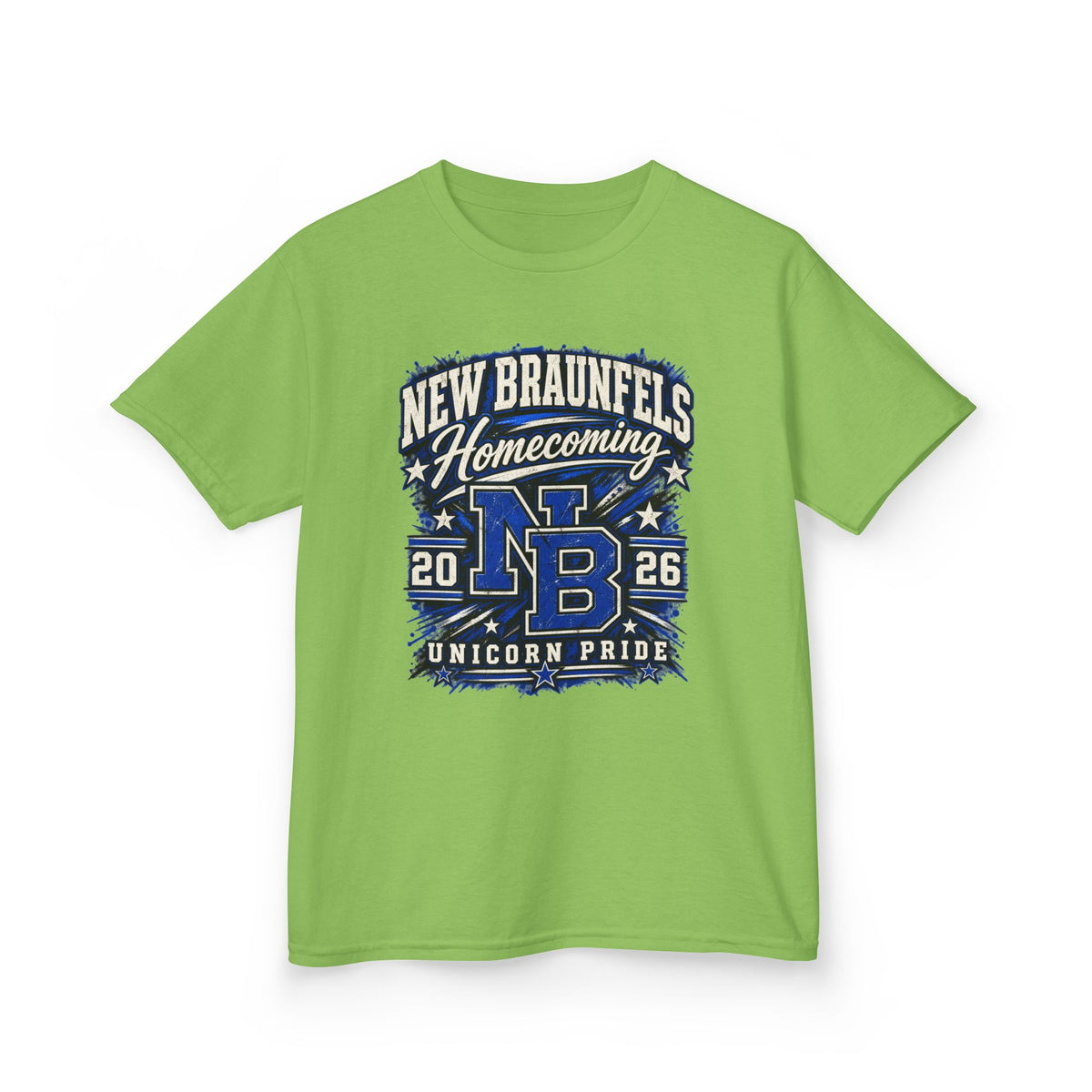 New Braunfels Homecoming 2026 Kids T‑Shirt — NB Unicorn Pride School Spirit Tee