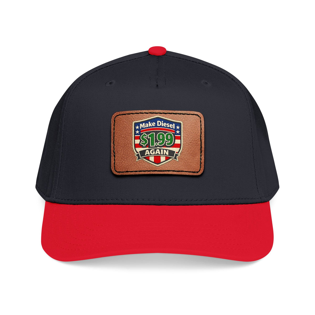 Diesel Mid Profile Baseball Cap with Leather Patch (Rectangle)