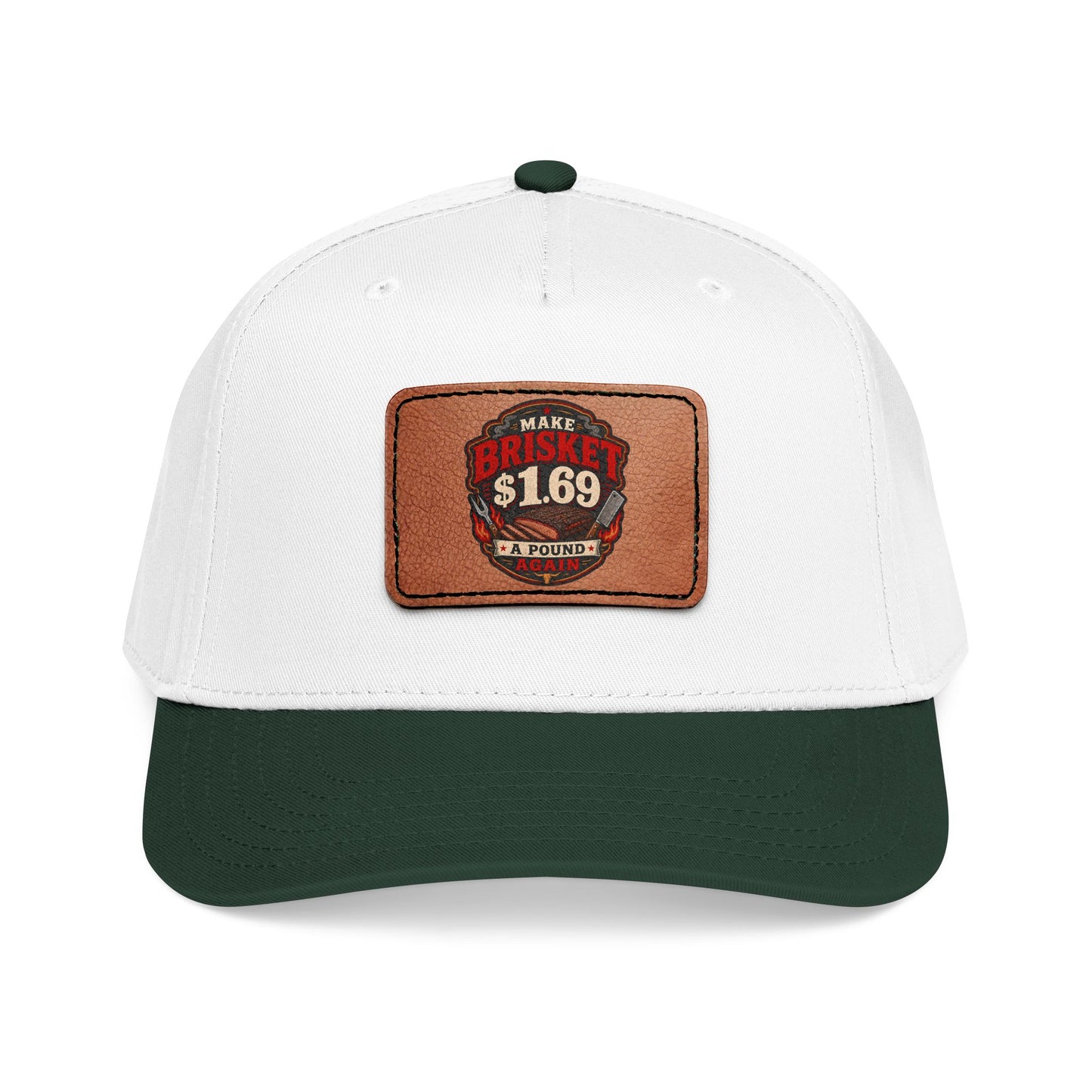 VSA Brisket Mid Profile Baseball Cap with Leather Patch (Rectangle)