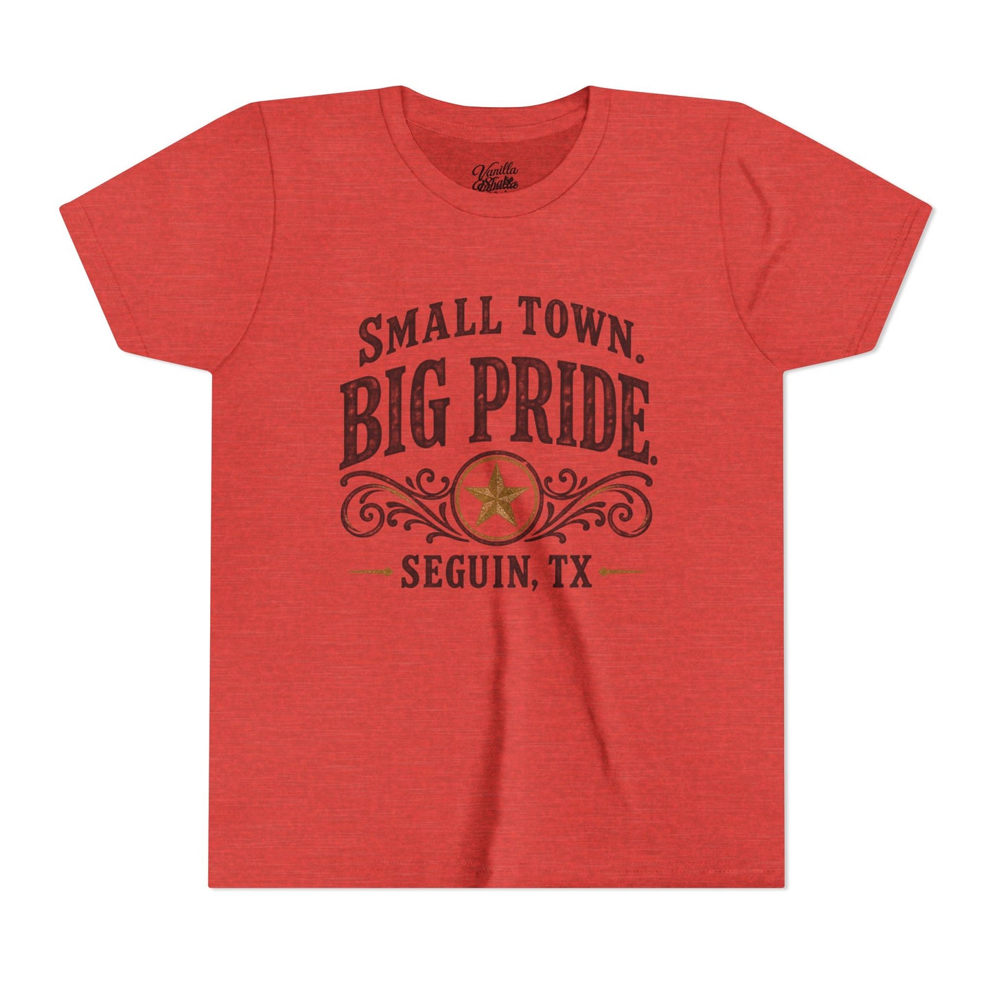 Youth Tee — "Small Town. Big Pride. Seguin, TX" Vintage Star