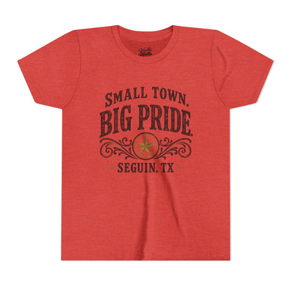 Youth Tee — "Small Town. Big Pride. Seguin, TX" Vintage Star