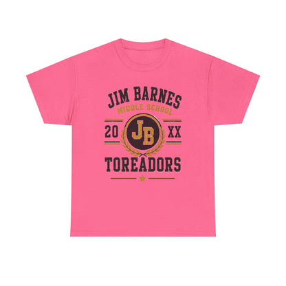 Jim Barnes Middle School Toreadors T-Shirt — School Spirit Tee with JB Crest