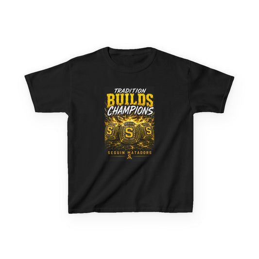 Kids Tee - "Tradition Builds Champions" Sequin Matadors Youth Shirt