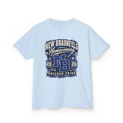 New Braunfels Homecoming 2026 Kids T‑Shirt — NB Unicorn Pride School Spirit Tee