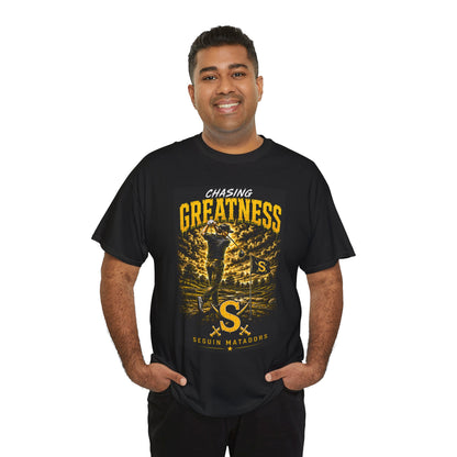 Chasing Greatness Tee — Seguin Matadors Baseball Graphic Shirt