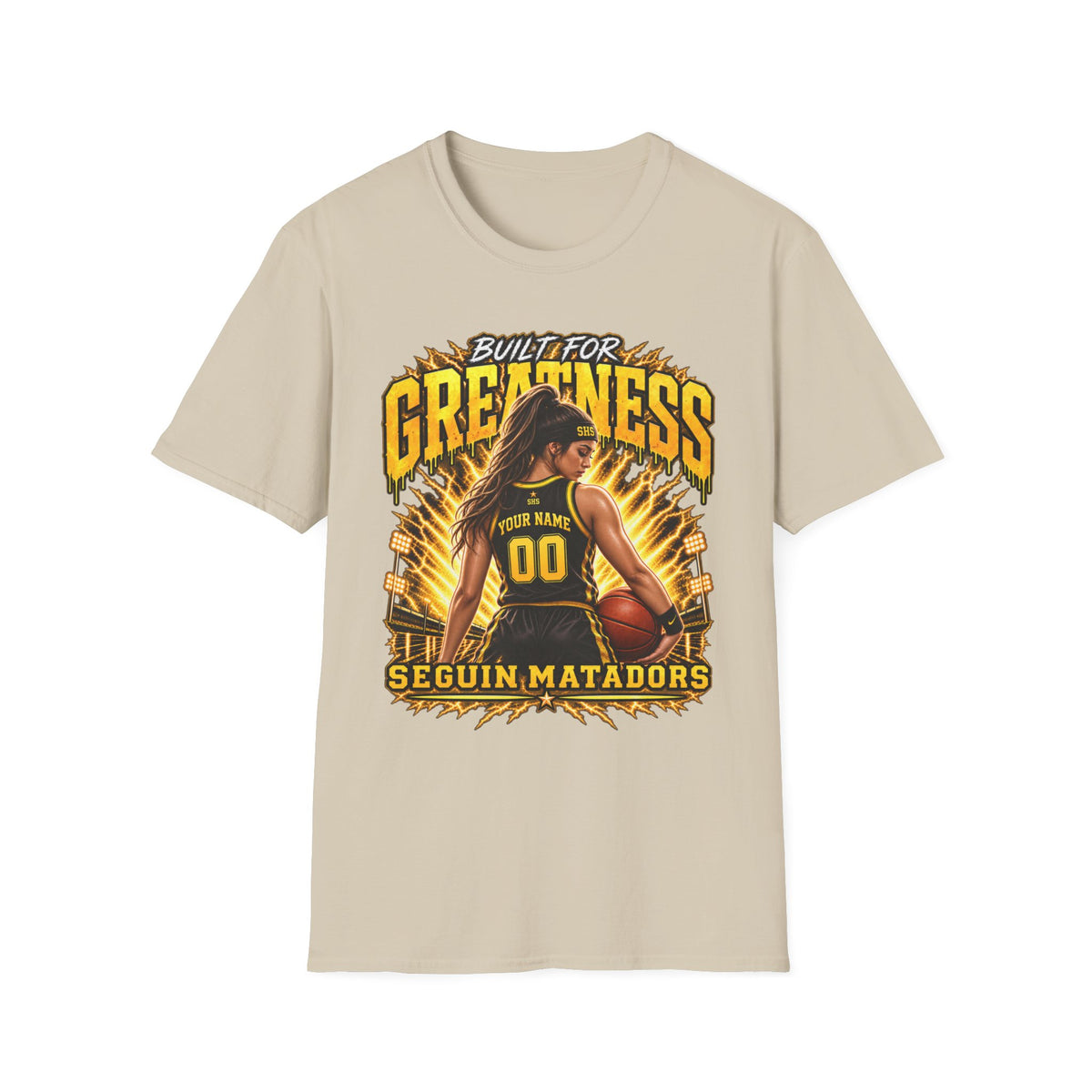 Custom Seguin Matador Girls Basketball Player Tee | Personalized Name & Jersey Number