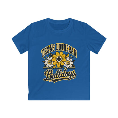 Texas Lutheran Bulldogs Kids T-Shirt — Floral Mascot Youth Tee