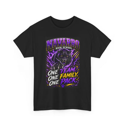 Navarro High School Panther T-Shirt — "One Team. One Family. One Pack." — School Spirit Tee
