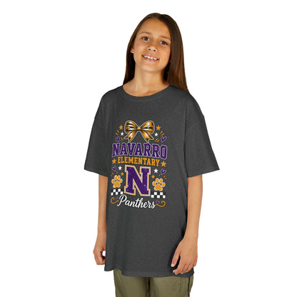 Kids Navarro Elementary Panthers T‑Shirt — Purple & Gold School Spirit Tee