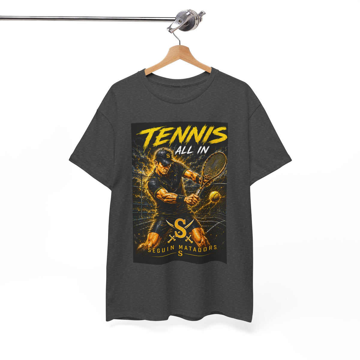 Tennis All In Graphic Tee — Vintage Tennis Player Poster Shirt