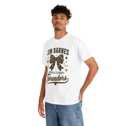 T-Shirt — Jim Barnes Middle School Toreadors Cheer Bow Design