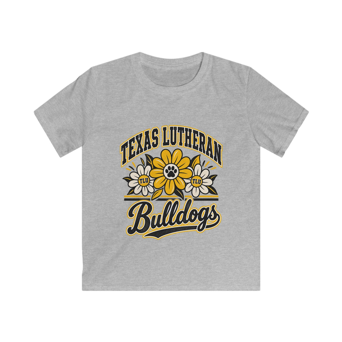 Texas Lutheran Bulldogs Kids T-Shirt — Floral Mascot Youth Tee