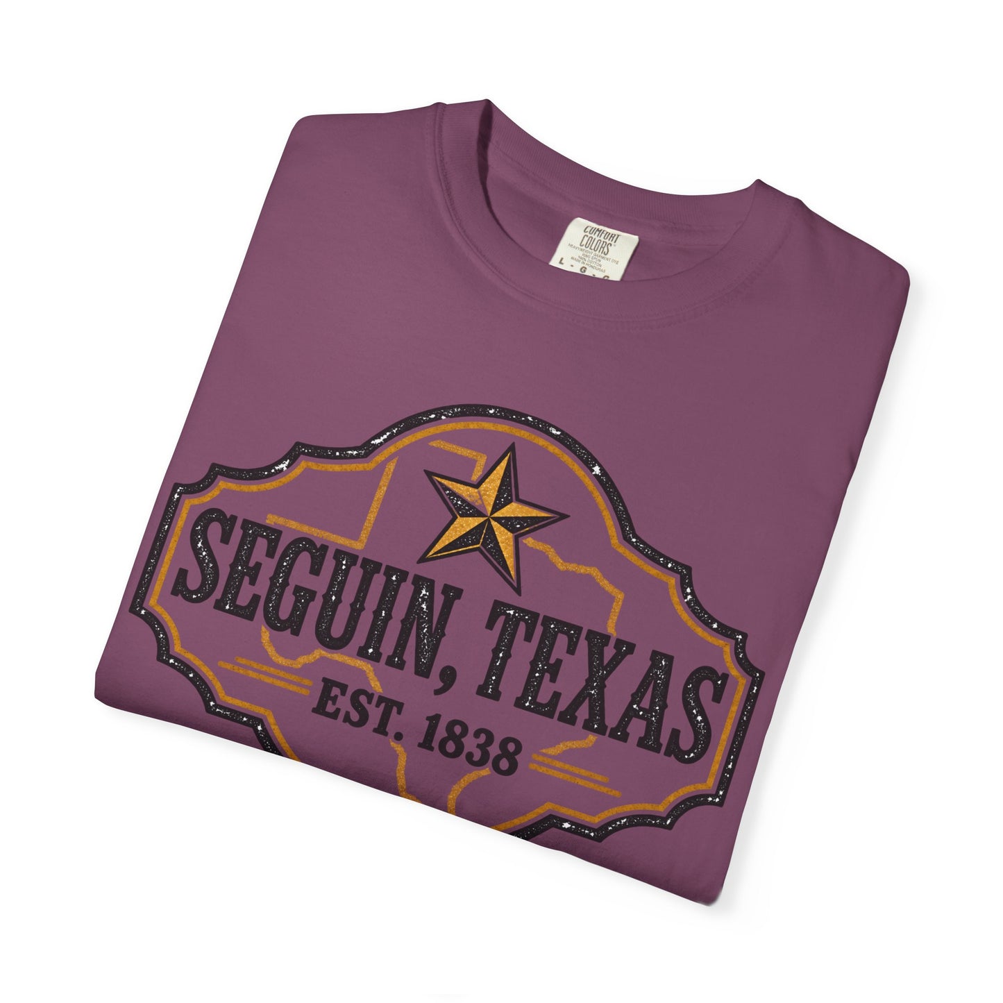 Seguin, Texas Vintage Badge T-Shirt — Est. 1838 Cotton Tee