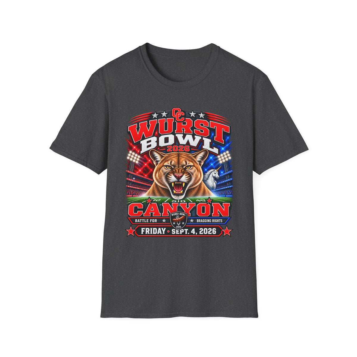 Wurst Bowl 2026 T-Shirt — Canyon Football Game Day Tee