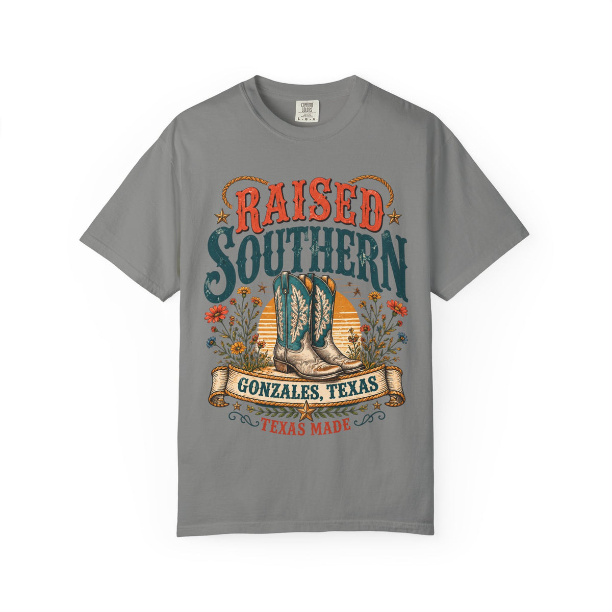 Raised Southern T-Shirt — Gonzales, Texas Retro Western Tee