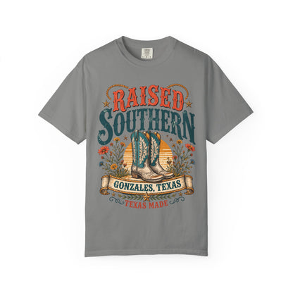 Raised Southern T-Shirt — Gonzales, Texas Retro Western Tee