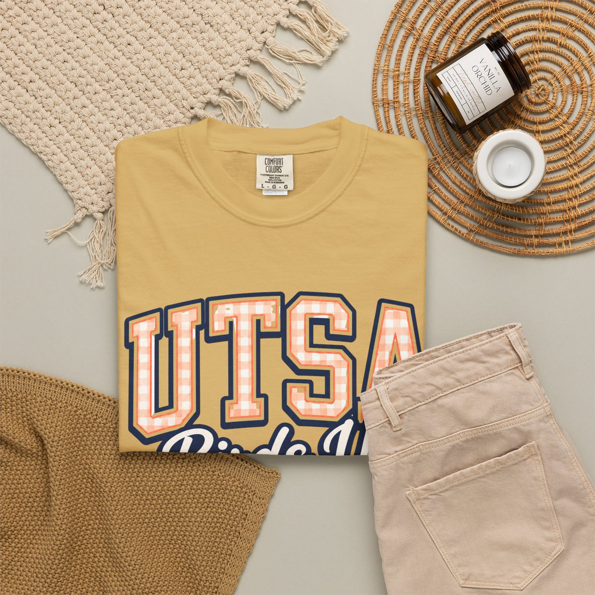 UTSA Birds Up T-Shirt — San Antonio Orange Garment-Dyed Tee