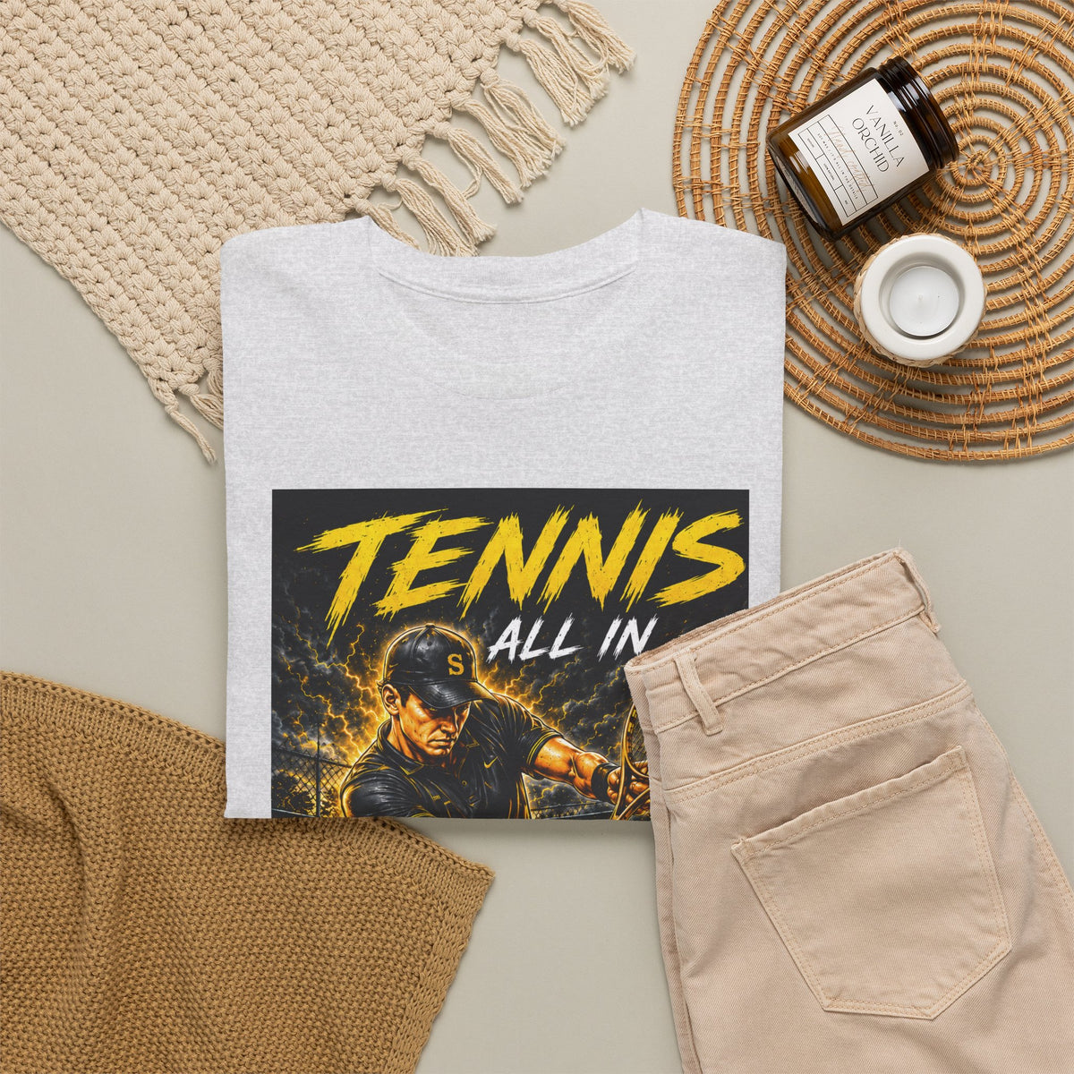Tennis All In Graphic Tee — Vintage Tennis Player Poster Shirt