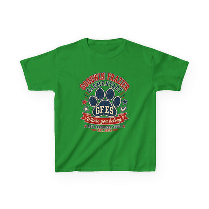 Kids Tee — Goodwin Frazier Elementary GFES Paw Print School Spirit Shirt