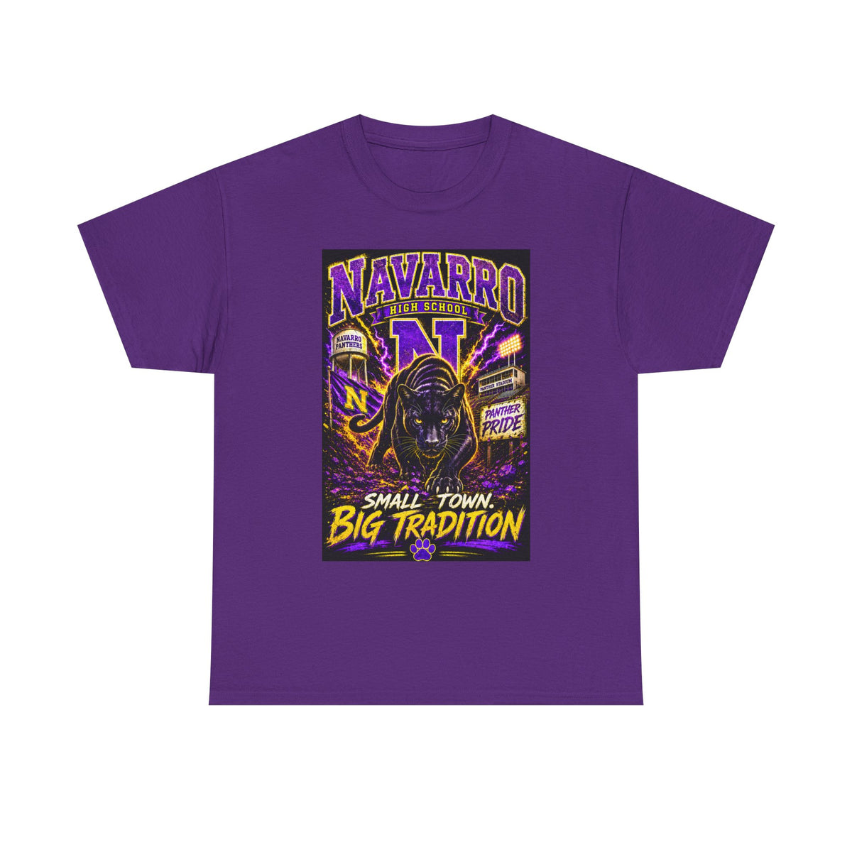 T-Shirt — Navarro “Small Town, Big Tradition” Vintage Football Pride Tee